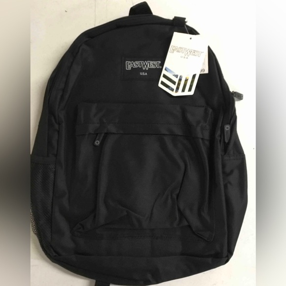 EASTWEST Black simple student school backpack NWT - Picture 4 of 6